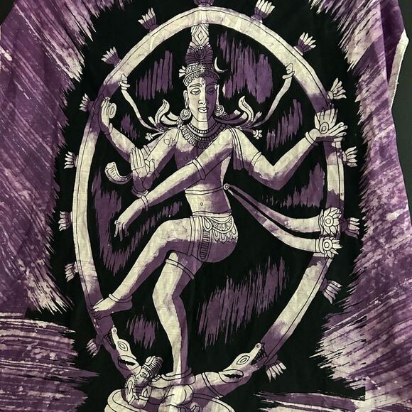 Purple and Black Shiva Wall Hanging Batik - Picture 7 of 16